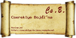 Csereklye Bojána névjegykártya
